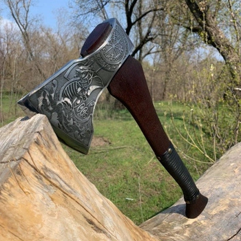 Viking Longship Handcrafted Axe by Gorillas BBQ - A-14