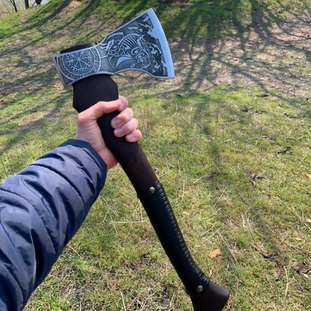 Viking Longship Handcrafted Axe by Gorillas BBQ - A-14