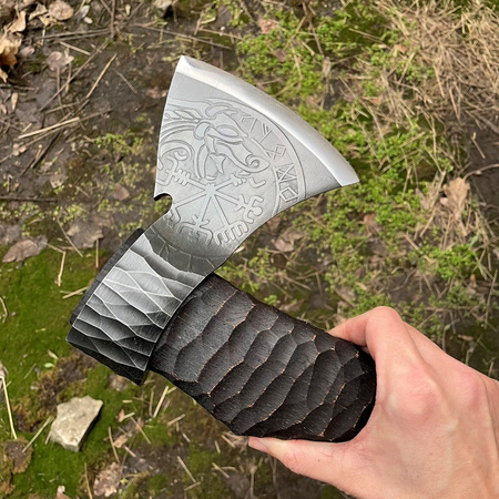 Handcrafted "Vegvisir" Axe by Gorillas BBQ A-29