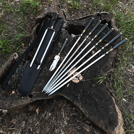 Geschenkset für Schaschlik Köcher VEGVISIR im Lederetui K-30