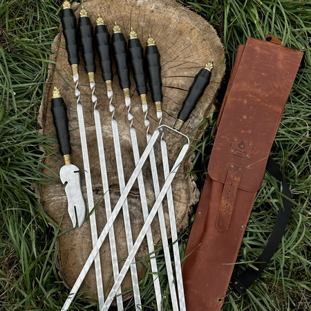 BEAR PAW BBQ Skewer Gift Set in Leather Case K-4L