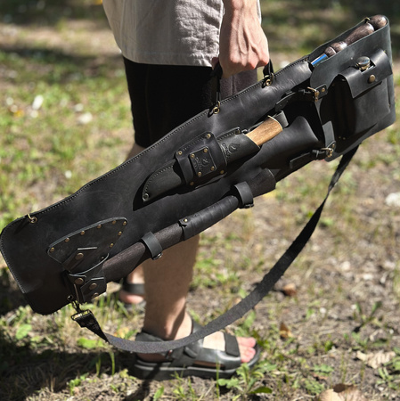 Geschenkset für Schaschlik HÄUPTLING im Lederetui K-9 Gorillas BBQ