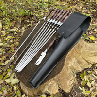 Gorillas K-17 HUNTER'S QUIVER BBQ Skewer Set in Leather Case