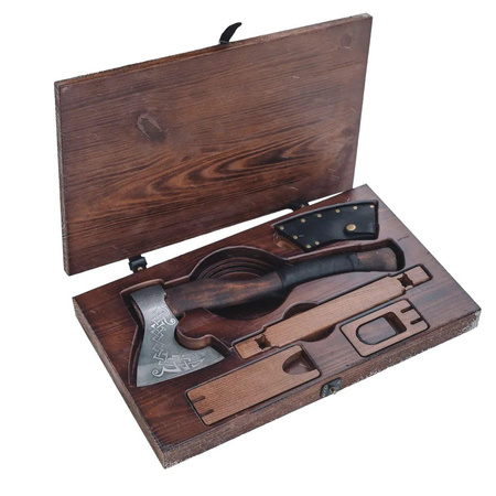 Handgefertigte Axt "VIKING" in einer Geschenkbox aus Holz von Gorillas BBQ A-6K